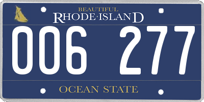 RI license plate 006277