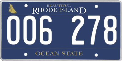 RI license plate 006278