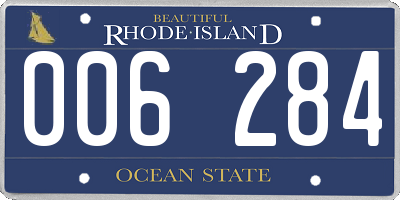RI license plate 006284