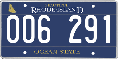 RI license plate 006291