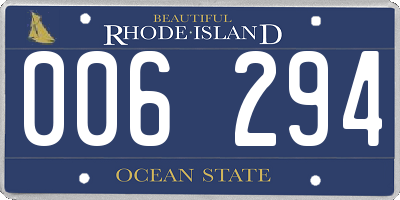 RI license plate 006294
