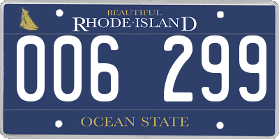 RI license plate 006299