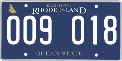 RI license plate 009018