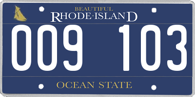 RI license plate 009103