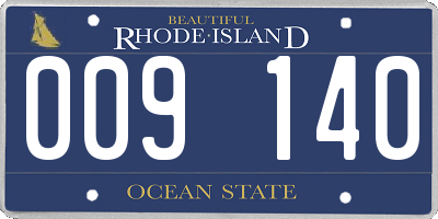RI license plate 009140