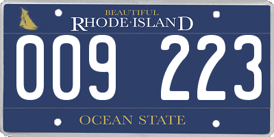 RI license plate 009223