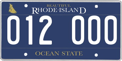 RI license plate 012000