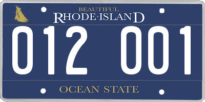 RI license plate 012001