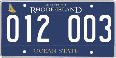 RI license plate 012003