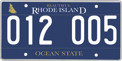 RI license plate 012005