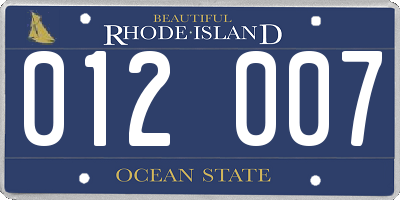 RI license plate 012007