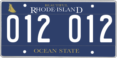 RI license plate 012012