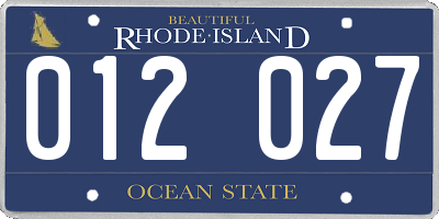 RI license plate 012027