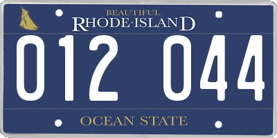 RI license plate 012044