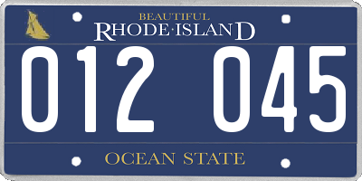 RI license plate 012045