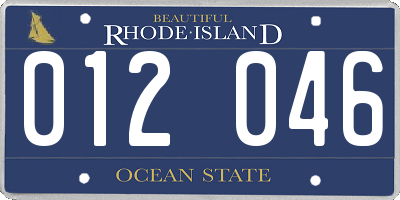 RI license plate 012046