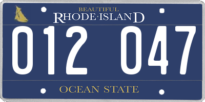 RI license plate 012047
