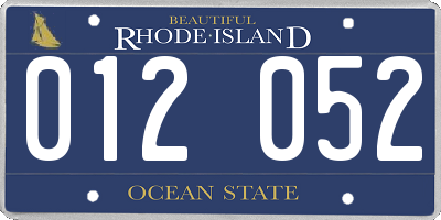 RI license plate 012052