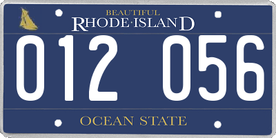 RI license plate 012056
