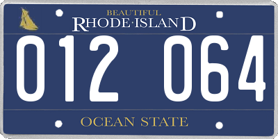 RI license plate 012064