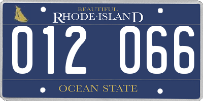 RI license plate 012066