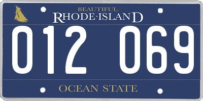 RI license plate 012069