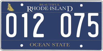 RI license plate 012075