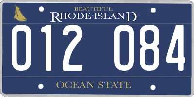 RI license plate 012084