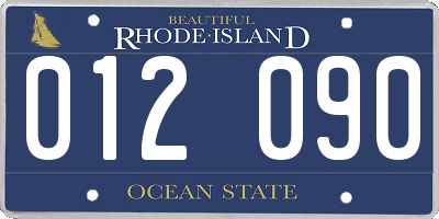 RI license plate 012090