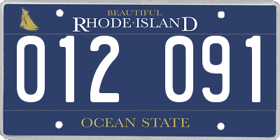 RI license plate 012091