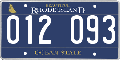 RI license plate 012093