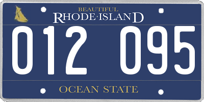 RI license plate 012095