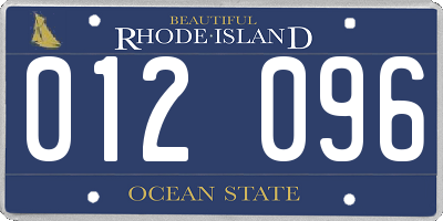RI license plate 012096