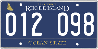 RI license plate 012098