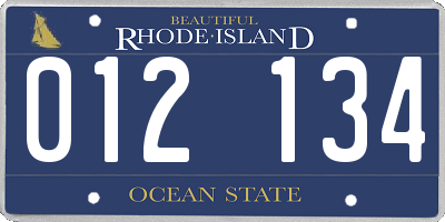 RI license plate 012134