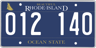 RI license plate 012140