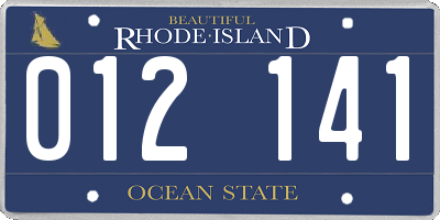 RI license plate 012141