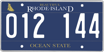 RI license plate 012144