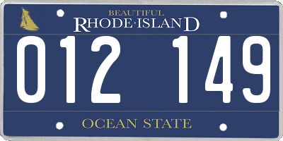 RI license plate 012149