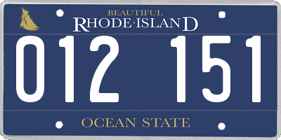 RI license plate 012151