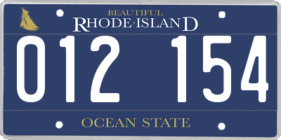 RI license plate 012154