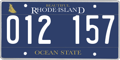 RI license plate 012157