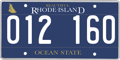 RI license plate 012160