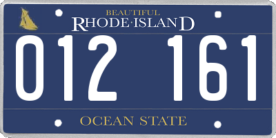 RI license plate 012161