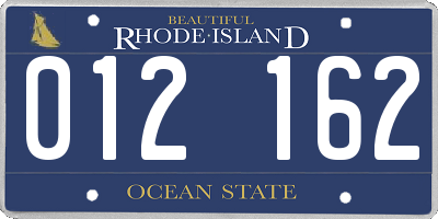 RI license plate 012162