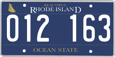 RI license plate 012163