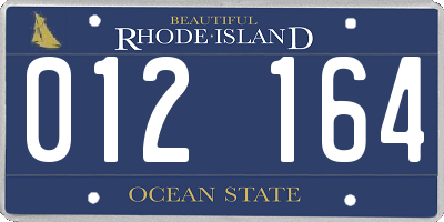 RI license plate 012164