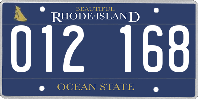 RI license plate 012168