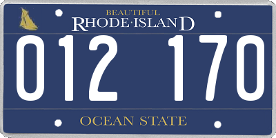 RI license plate 012170