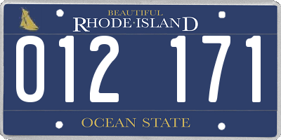 RI license plate 012171